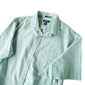 Eddie Bauer‎ Men Plaid Short Sleeve Button-Down Shirt Pastel Size XL/T Cotton